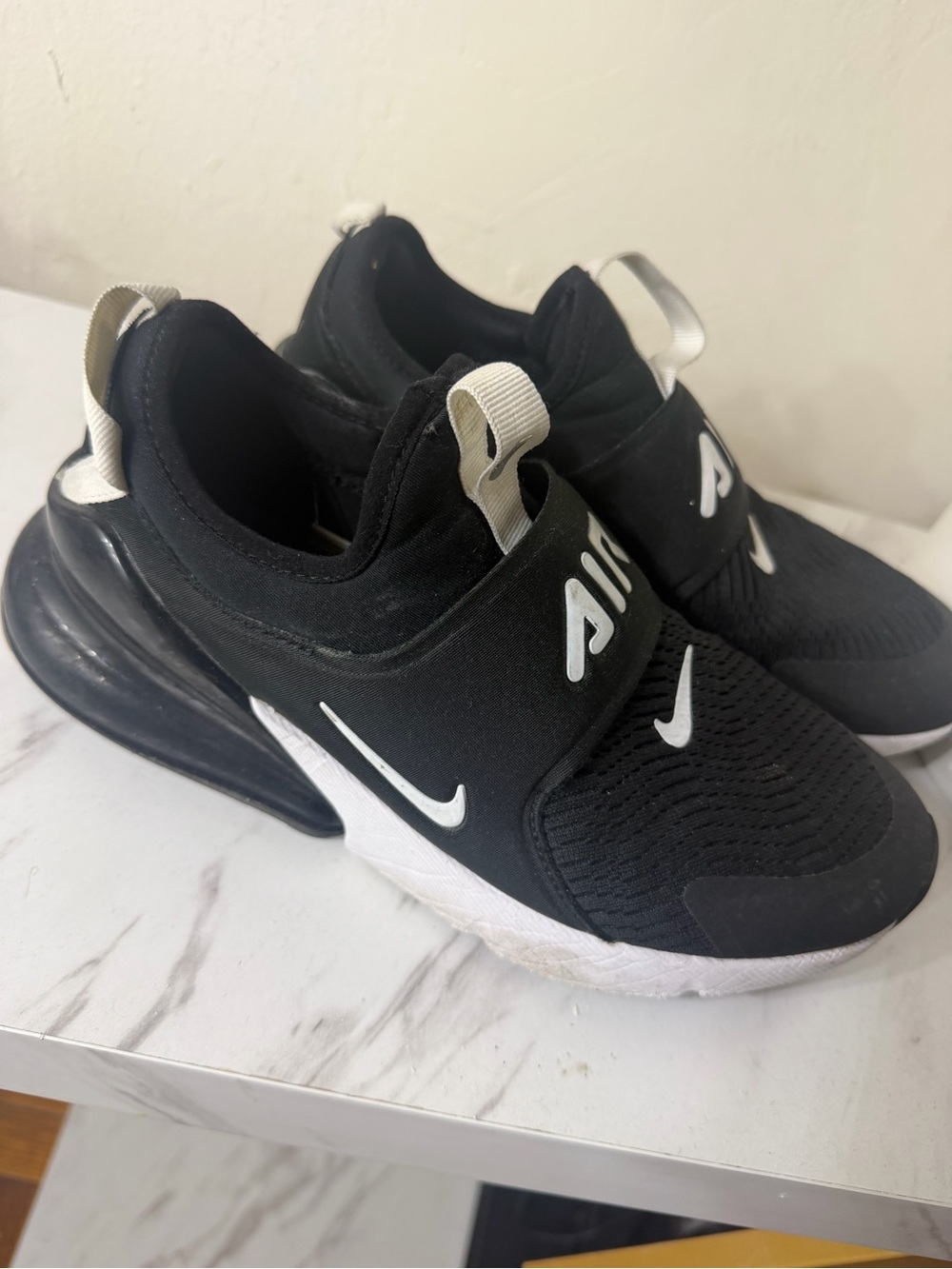 Nike Kids Black and White Slip-On Air Max Sneakers